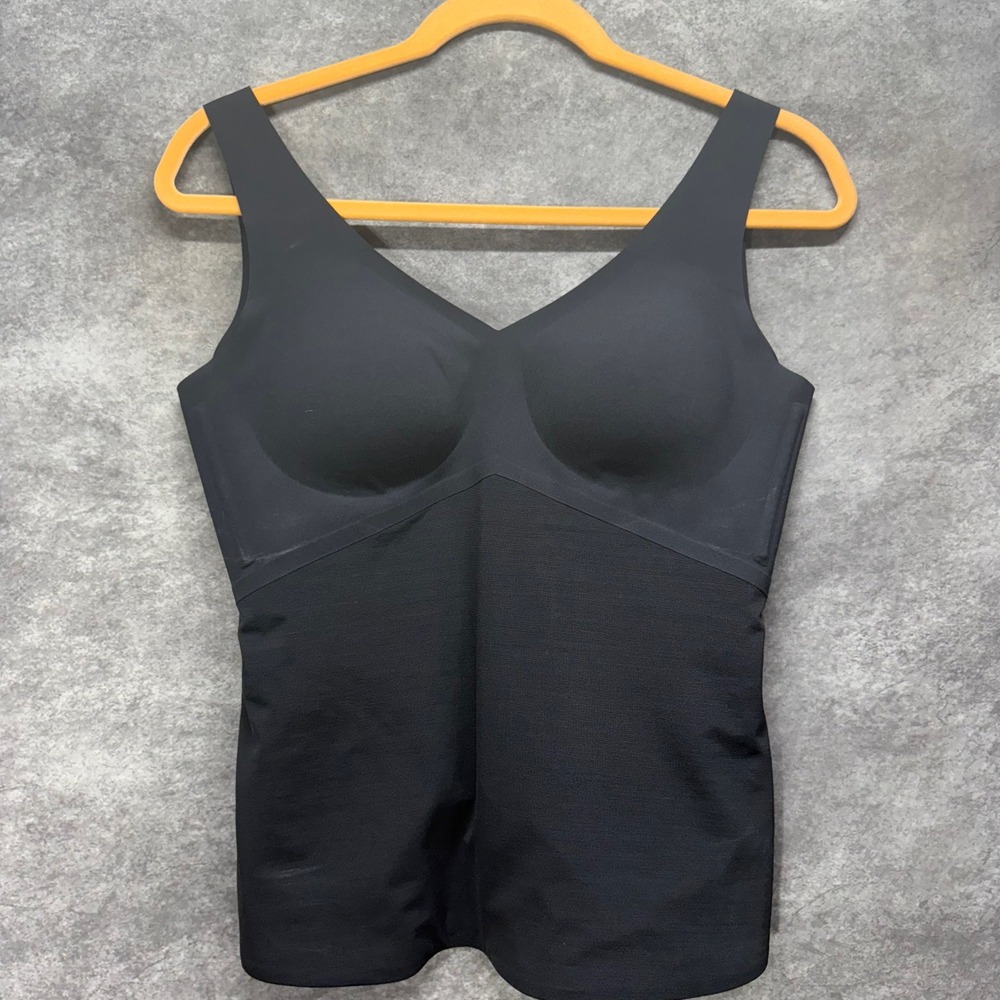 Honeylove LiftWear Black Shapewear Tank Top Size L Built in Bra